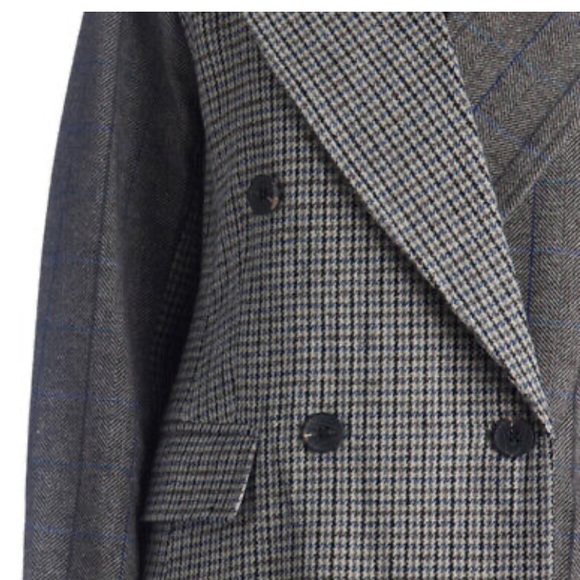 NWT 7 for all mankind woman double blazer, wool blended houndstooth blazer sz M - Picture 4 of 9